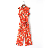 2025 Women's Sleeveless Print Conjoined Broad Leg Trousers 562 HZ1208