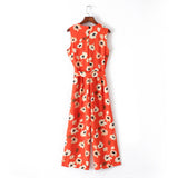 2025 Women's Sleeveless Print Conjoined Broad Leg Trousers 562 HZ1208