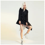 25 New Ruptures Inclined Buckle Waist Repair Body Spliced Striped Lining In The Long Suit Dress 1194 HZ1208