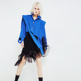 25 New Retro Tender Loose-Fitting Shoulders Long Ribbon Winding Short Coat QD876 HZ1208