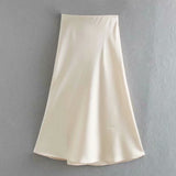 Spring 2025 New Tight Waist Simple Set Solid Color Lirt Solid Color Half Body Skirt HZ1208