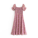 2025 Women's Chiffon Floral Short-Sleeved Dress 6339 HZ1208