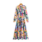 2025 Women's Tie-Dyeed Long-Sleeved Dress 9645 HZ1208