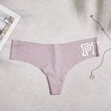 Non-Stained Lady T-Tong Trousers Round Lattice Letter Large-Size Female T-Trousers T-T-T-Pants HZ1208