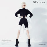 25 Autumn And Winter Retro Romantic Sleeves Casually Stum Irregular Splicing Splicing Color Knitted Dress QD1027 HZ1208