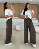 2025 Summer Leisure Wide Legs Burst Loose Casual Fashion Trousers Women HZ1208