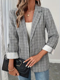 New Elegant Lattice Suit Coat Top HZ1208