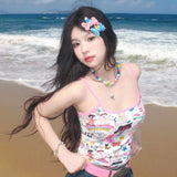 Summer Dopamine Wearing Sweet Hottie Small Coat Sling Design Small Love Cute Little Vest Girl Wear HZ1208