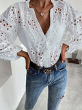Spring/Summer 2025 Women's Clothing Button White Autumn Women's Shirt HZ1208
