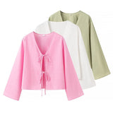 Spring New Women's Women's Dress With Open Shirt Thin Long-Sleeved Top HZ1208