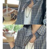Korean Plaid Shirt Women 2025 Spring And Autumn New Loose Lazy Trinkets Coat HZ1208