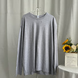 Spring 2025 New Hot Pure Color Long-Sleeved T-Shirt Women Loose Cotton Collar Base Top HZ1208