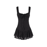 French Niche Hottie Waistless Sleeveless Dress Girl Body To Show Thin Folds A Word 100 Folds Skirt Pure Color HZ1208