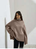 2025 New Loose Knitting Jacket Solid Color High-Collar Loose Autumn And Winter Women's Sweater HZ1208