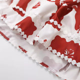 Summer New Print Sling With Lace A Short Dress Dress HZ1208