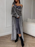 Imitation Of Stingy White Knitted Shirts Up Jacket Women Autumn And Winter Loose Fluffy Long Open Shirt HZ1208