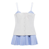 New Niche Babes Fake Two Spliced Short Sling Dress Women 2304165 HZ1208