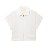 Summer New Women's Collar Short-Sleeved Short Coat Straight Trousers 8491053 8491054 HZ1208