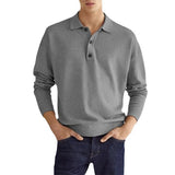 2025 Wish Autumn Long-Sleeved V-Neck Button Men's Casual Polo Shirt HZ1208