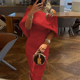 2025 New Women's Oblique Shoulder Print Sexy Bag Hip Dress Body Temperament Dress Female 661 HZ1208