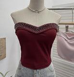 Design Sense Of Small Heavy Industry Drilled With Chest Pad Inside The Bottom Of The Coat Short Vest Woman 8029 HZ1208