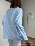 Spring And Autumn 2025 New Solid Color Long-Sleeved T-Shirt Women's Loose Basic Casual Pure Cotton T-Shirt 3317B HZ1208