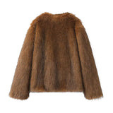 Elegance Design Elegant Autumn And Winter New Imitation Fur Coat HZ1208