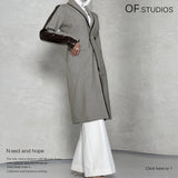 25 Early Autumn Heavy Industry Beads Splicing Long Wind Coat Coat Coat Women 1819 HZ1208