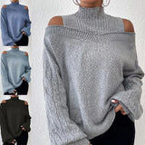 Temperament V-Neck Long-Sleeved Open-Shirted Women's Sweater Bump-Colored Bag Side With Pocket Casual Coat HZ1208