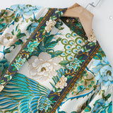 2025 Women's Phoenix Flower Printed Sweater Cotton Jacket Coat 8660 HZ1208