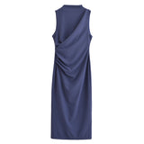 Autumn And Winter New Folding Decoration Midi Sleeveless Dress 9224262 HZ1208