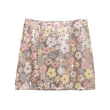 French Heavy Industry Lighting Flowers A-Word Skirt High Waist Thin Ass Anti-Light Short Skirt Women 8158 HZ1208