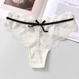 Sexy Three-Dimensional Lace T-Shirt Trousers Legs Around The Waist Delicate Embroidered Cotton Crotch Lady Thong HZ1208