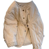 Design Sense Lints Spliced Broken Flower Lingge Cotton Coat Women's New Relaxed Leisure Cotton Coat In Winter HZ1208