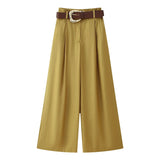 2025 Summer New Women's Gold Button Dress Silk T-Sense Trousers Suit Women HZ1208