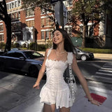 French Niche Hottie Waistless Sleeveless Dress Girl Body To Show Thin Folds A Word 100 Folds Skirt Pure Color HZ1208