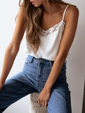 Gentle Lace Lace Splicing Sling Vest Woman 2025 Summer Set-Up Woman HZ1208