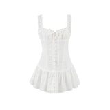 French Niche Hottie Waistless Sleeveless Dress Girl Body To Show Thin Folds A Word 100 Folds Skirt Pure Color HZ1208