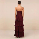 Sexy Women's New Breast-Laminated Folded Evening Dress Dress HZ1208