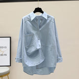 Cotton Shirt Women 2025 Spring And Autumn New Korean Version Of Loose Thin Leisure Long Sleeves Pure Color Fashion Shirt Jacket HZ1208