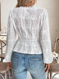 Spring/Summer 2025 New Sexy Lady U-Neck Loose Long-Sleeved Shirt Top HZ1208