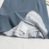 Real Shooting Small Lotus Leaf Side Fishtail Short Skirt Anti-Light High-Rise Thin A Word Bag Hip Skirt 8191 HZ1208