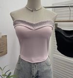 Design Sense Of Small Heavy Industry Drilled With Chest Pad Inside The Bottom Of The Coat Short Vest Woman 8029 HZ1208