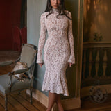 Sexy Women's New Long-Sleeved High-Collared Body Temperament Lady Dress Y HZ1208