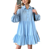 2025 Hot Spring New Shirt Dress White Dress Women's OL Simple Cotton Top HZ1208