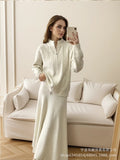 Hot Loose Knitted Suit Women 2025 Autumn And Winter New Zipper Sweater + Fishtail Skirt HZ1208