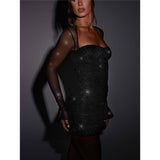 Sexy Babes Dress Black Flashing Little Dress Perspective Elasticity HZ1208