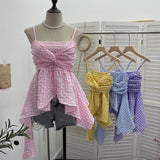 Stupid Irregular Skirt Sling Sling Sling Vest Bohemian Holiday Hottie Sleeveless Top 9223 HZ1208