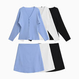 2025 Summer New Women's Decoration Knit Coat Simple Mini Skirt Set HZ1208