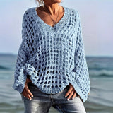 2025 New Sexy Hollow Knitted Sun Protection Shirt Holiday Knitted Jersey Women's Spring And Summer Outside The Beach Hoodie Tops HZ1208